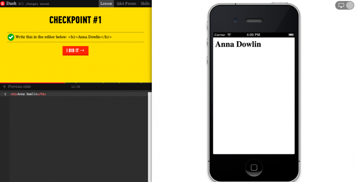 Screen Shot 2013 10 15 at 1.01.39 AM 730x375 General Assembly launches Dash, a Codecademy style site that teaches you to code