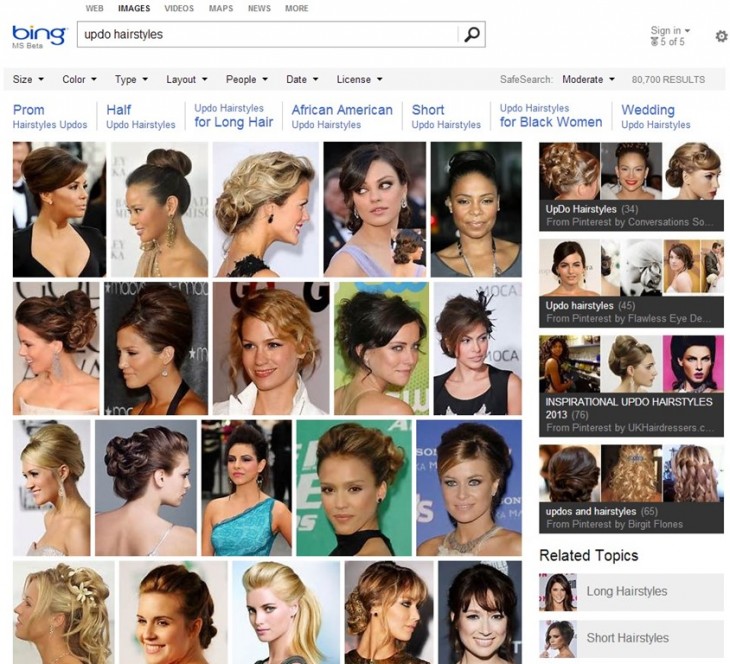 Updos 1B0C411E 730x664 Microsoft adds Pinterest boards to Bing Image Search as part of broader image collections feature