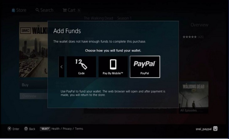 You can now add credit to your Sony Entertainment Network wallet using PayPal on the PlayStation 3