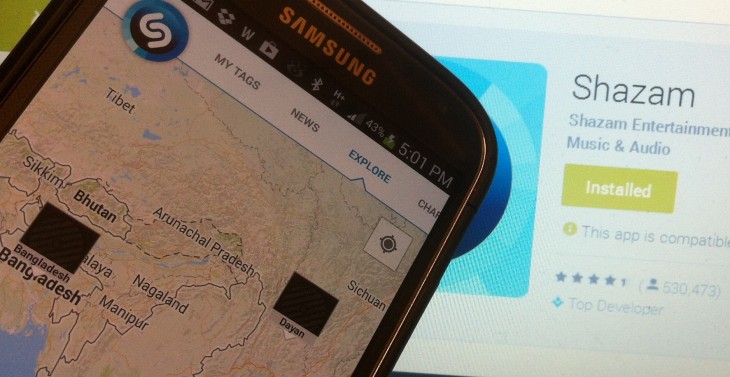 Shazam brings interactive maps to Android, letting you see the most-tagged songs by region