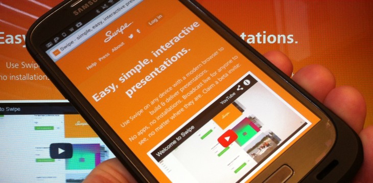 Swipe launches to help you create and share beautiful presentations that work on any device