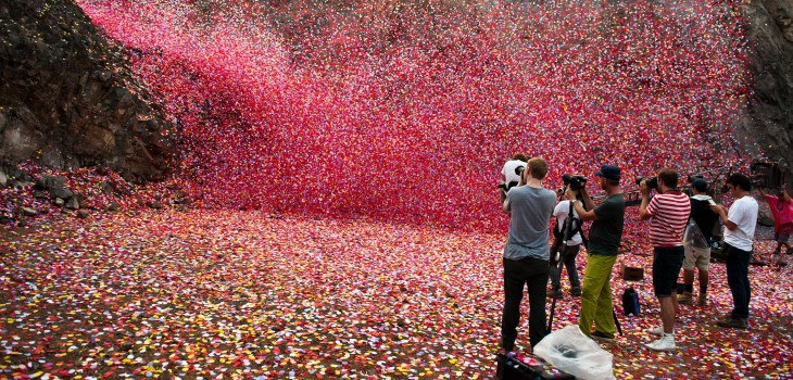 Sony fires 8 million colorful petals out of a volcano in Costa Rica in this stunning ad for 4K TVs