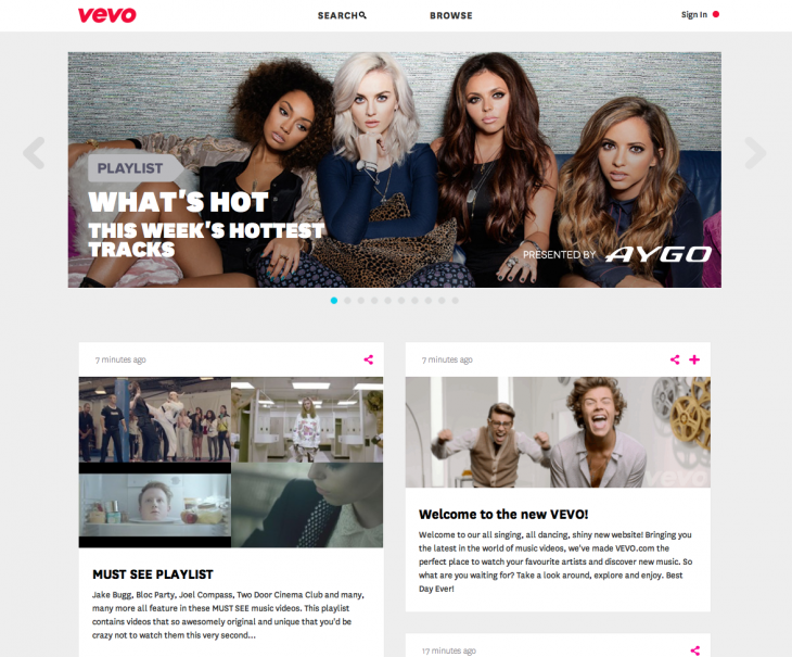 VEVO launches a ‘complete ground-up rebuild’ of its pop music video site for the Web and ...