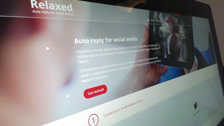 Relaxed will automatically respond to Twitter and Facebook messages on your behalf this Christmas