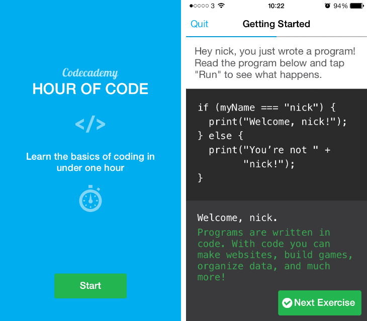 Codecademy Codecademy: Hour of Code app for the iPhone lets you learn basic programming anytime, anywhere
