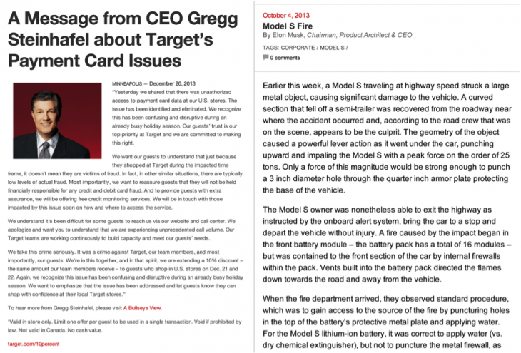Tesla vs. Target: Which CEO wrote the better transparency letter? target letter credit card 730x495 Tesla vs. Target: Which CEO wrote the better transparency letter?