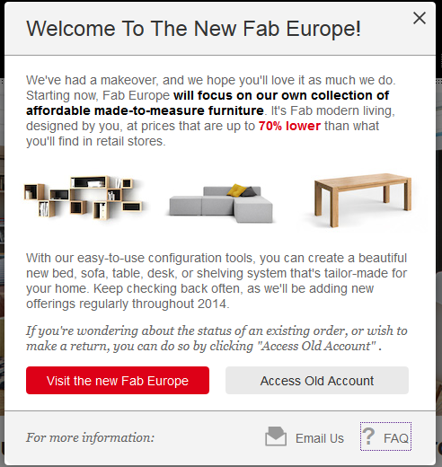 FAB Fab takes a break from selling third party designed products in Europe