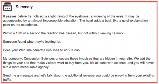 Brian Massey Linkedin bio 520x277 How to write a professional bio for Twitter, LinkedIn, Facebook, and Google+