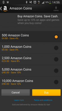 Screenshot 2014 02 19 14 56 26 220x391 Amazon takes its virtual Coins currency beyond the Kindle Fire and into the wider Android ecosystem