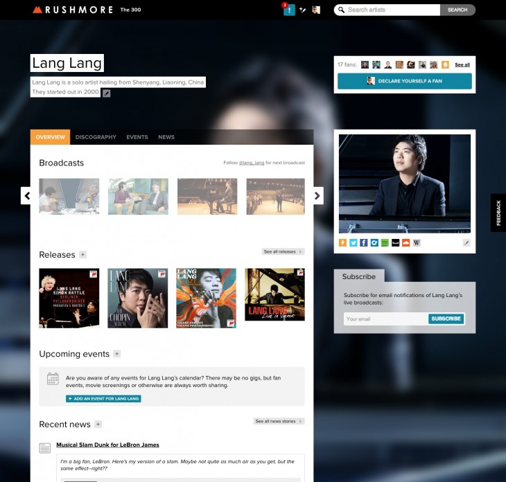 resource3 730x696 Rushmore.fm launches artist accounts and live video broadcasts for its Wikipedia style music service