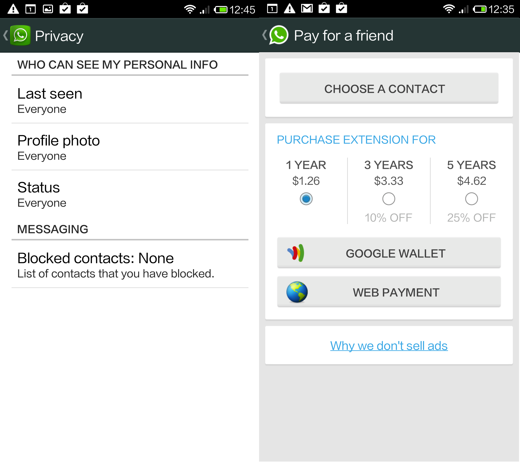 WhatsApp for Android gets new privacy settings and lets you pay for a ...