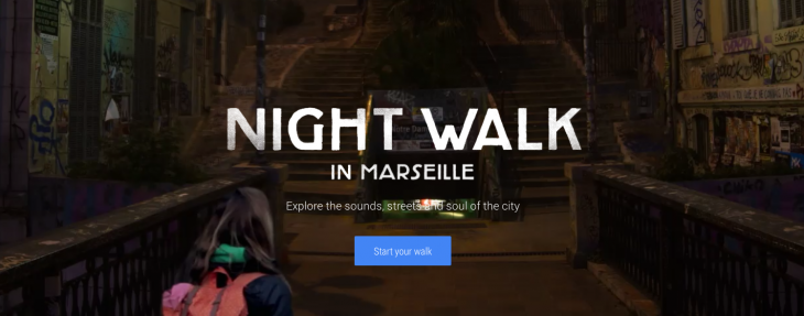 Google Night Walk is an immersive tour of Marseille with Street View photos and an audio guide