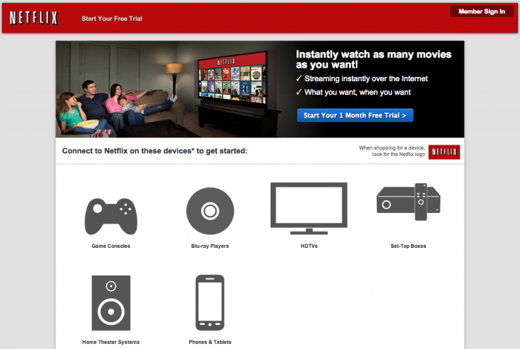 Netflix Landing Page 730x490 Improve first impressions with optimized landing pages