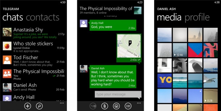 telegram wp 730x368 WhatsApp rival Telegram gets an official app for Windows Phone