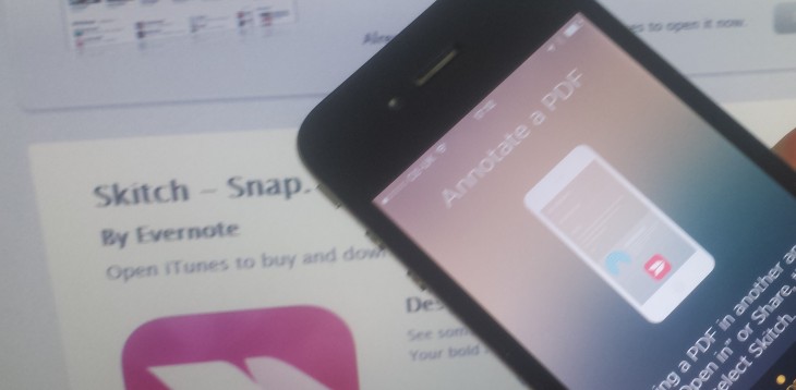 Skitch focuses on swiping with iOS app update, and makes it easier to share to Evernote