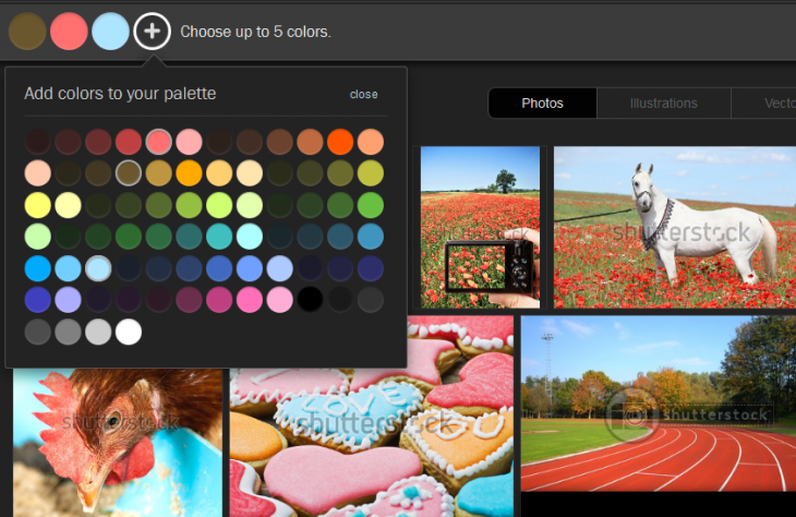 Shutterstock’s ‘Palette’ tool helps you find stock photos based on color combinations ...