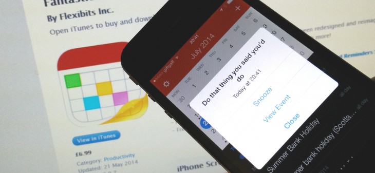 Fantastical for iOS now lets you snooze calendar reminders