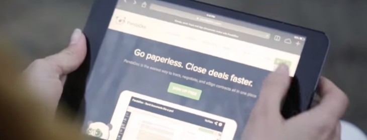 PandaDoc for iPad is an easy (and cheap) way of electronically signing documents