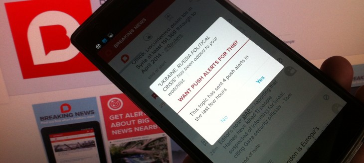 Breaking News for Android now delivers alerts based on your proximity to the breaking news