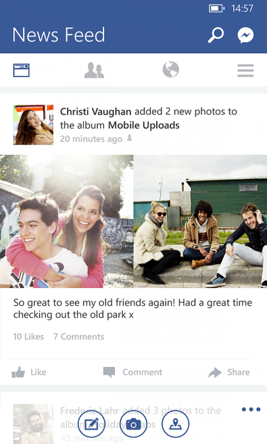 Screenshot7 520x865 Facebook for Windows Phone updated with new design, Facebook Messenger integration, video upload, and more