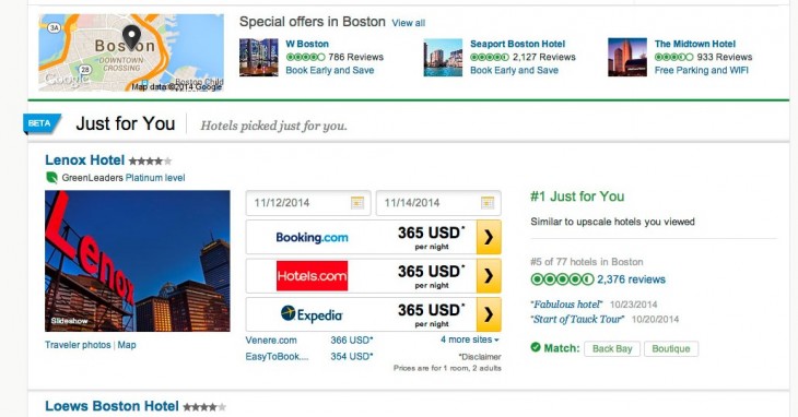 BOS2 730x382 TripAdvisor introduces Just for You, hotel recommendations based on search history and feedback