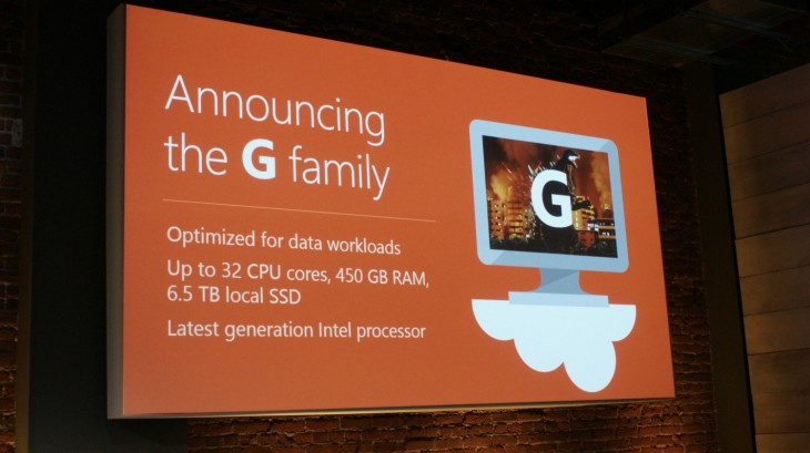 Microsoft announces new Azure G family virtual machines and premium storage feature