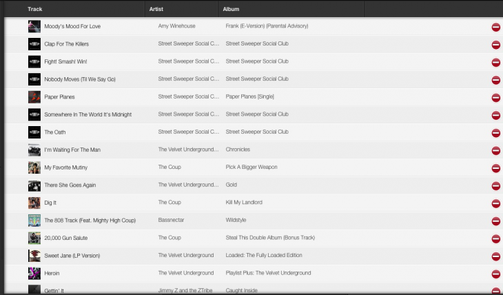 Radical.FM Song List added to a station 730x428 How much is music worth? Radical.fms pay what you can ethos cuts to the heart of that question