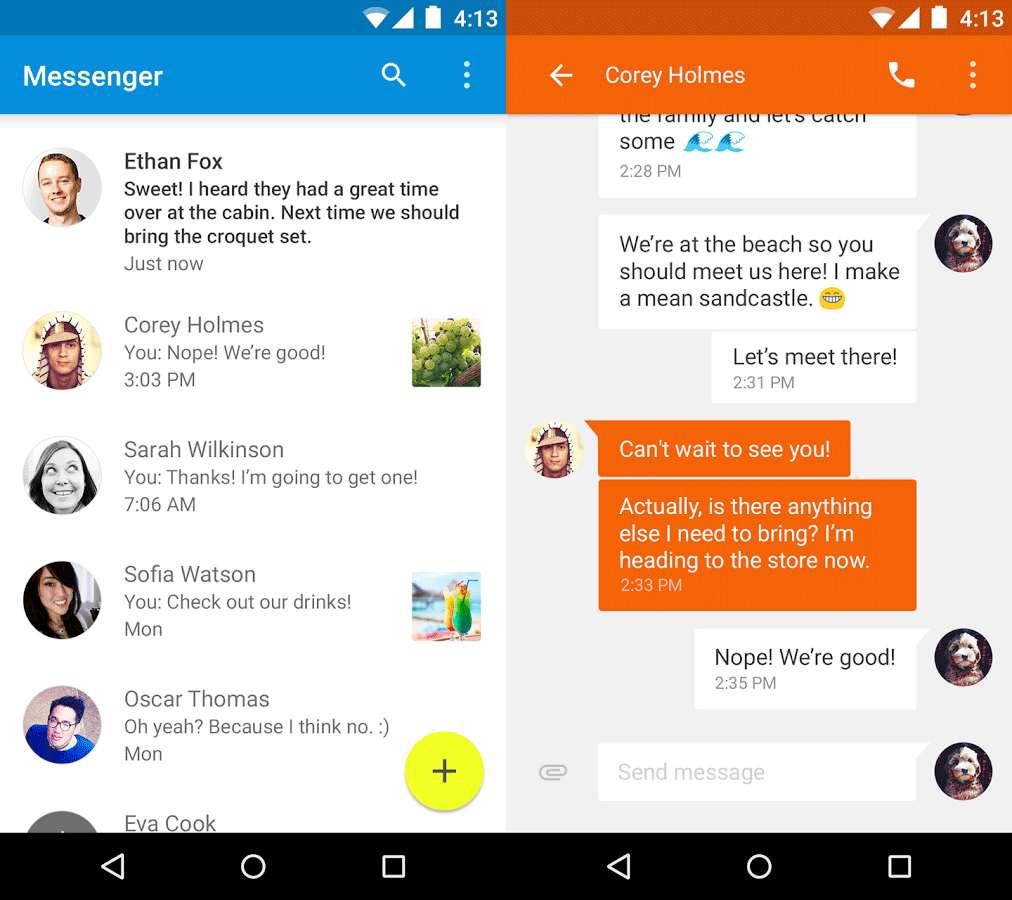 Android 4.1 or up, you’ll be able to get the new Messenger app ...