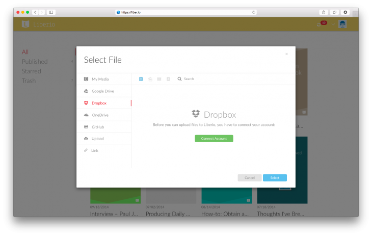 Liberio expands its ebook sphere to include popular cloud services picker connect 730x463 Liberio expands its ebook sphere to include popular cloud services