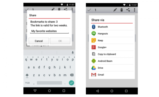 Opera bookmark sharing on Android 520x320 Opera 26 for desktops brings stable Linux release, bookmark sharing and more