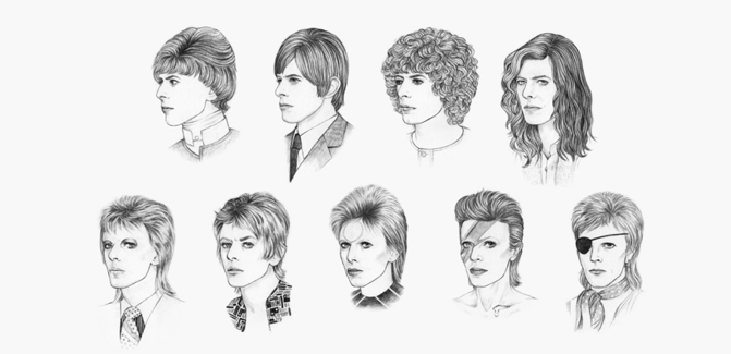 David Bowie’s hair styles through the years offer a unique view into his artistic personas