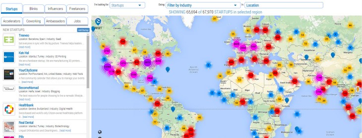 StartupBlink map