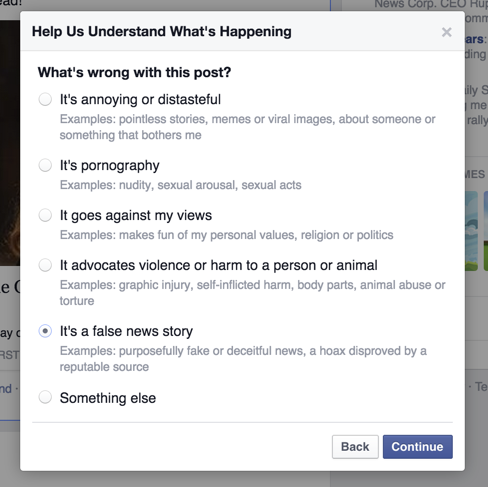 news feed fewer hoaxes report a story as false Facebook now allows you to report links to fake news stories