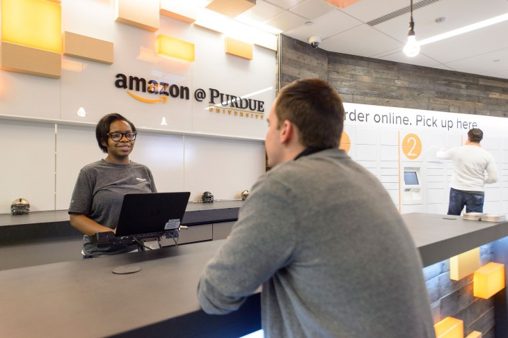 Amazon launches its first staffed pickup and drop-off location at Purdue University