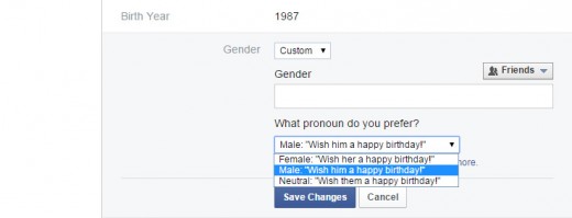 Facebook Gender 520x199 Facebook now allows custom gender options