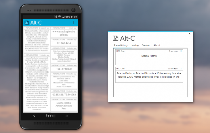 Alt-C is a simple app that lets you copy text between an Android device and your PC. That’s it. ...