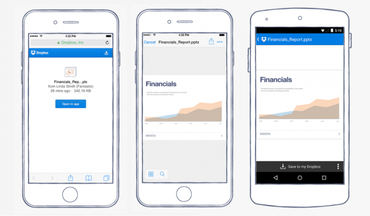Dropbox now lets you open shared links directly in Android and iOS apps