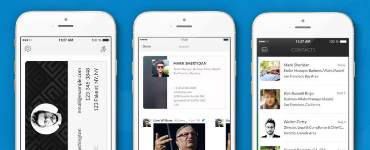 Zap brings the business card into the digital age; lets you make it rain