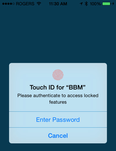 BBM TouchID BlackBerry updates BBM with custom PINs, ad free subscriptions and Android Wear support