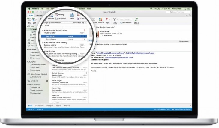 Outlook 730x427 Microsoft releases Office for Mac 2016 Preview with Retina graphics and cloud integration