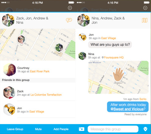 Swarm Foursquare updates Swarm with private messaging, ditches Plans feature