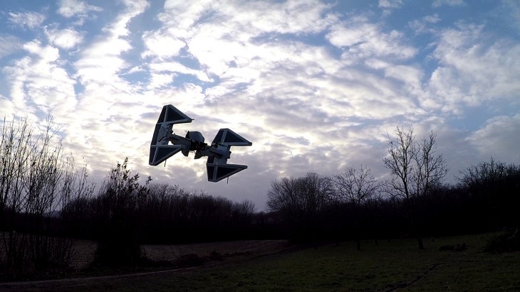 Watch this incredible TIE interceptor drone fly around, then build your own