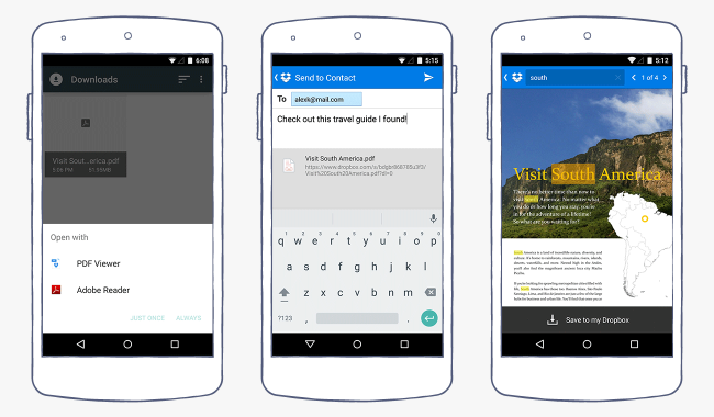 Dropbox for Android can now view PDFs in-app and find text in documents