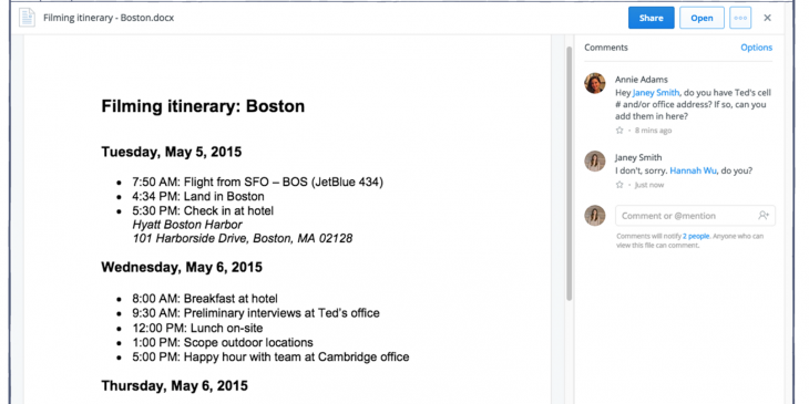 Dropbox brings ability to comment on files to all users