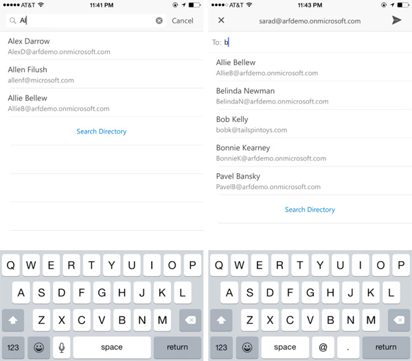 Search directory Microsoft updates Outlook for iOS and Android with a new address book and calendar improvements