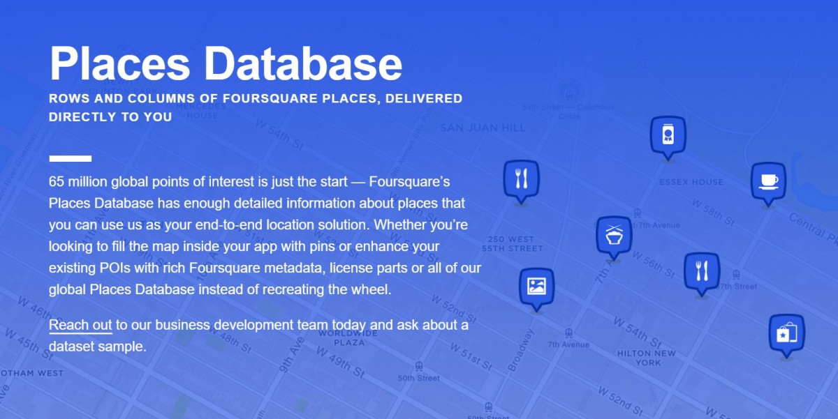 Foursquare Places 1200x601 Foursquare leverages its geolocation technology with Location Cloud and Places