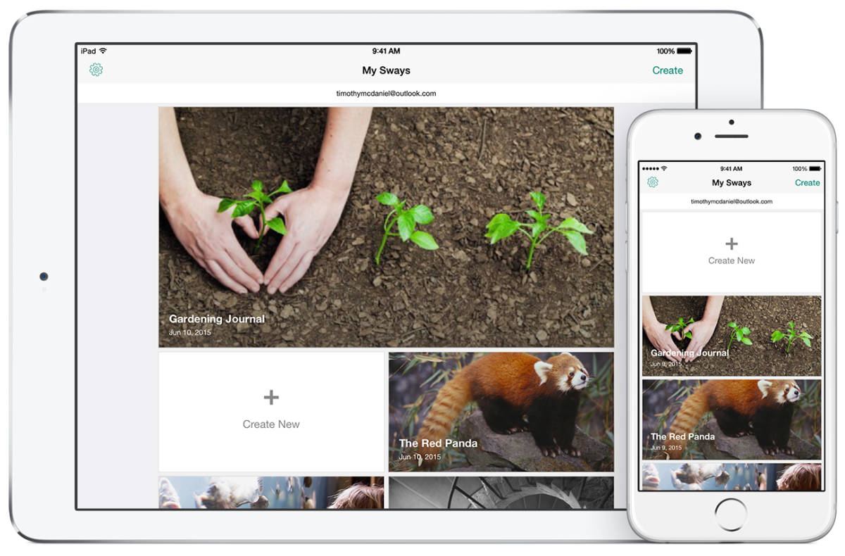 Microsoft launches an iPad Sway app, Windows 10 version coming later this summer