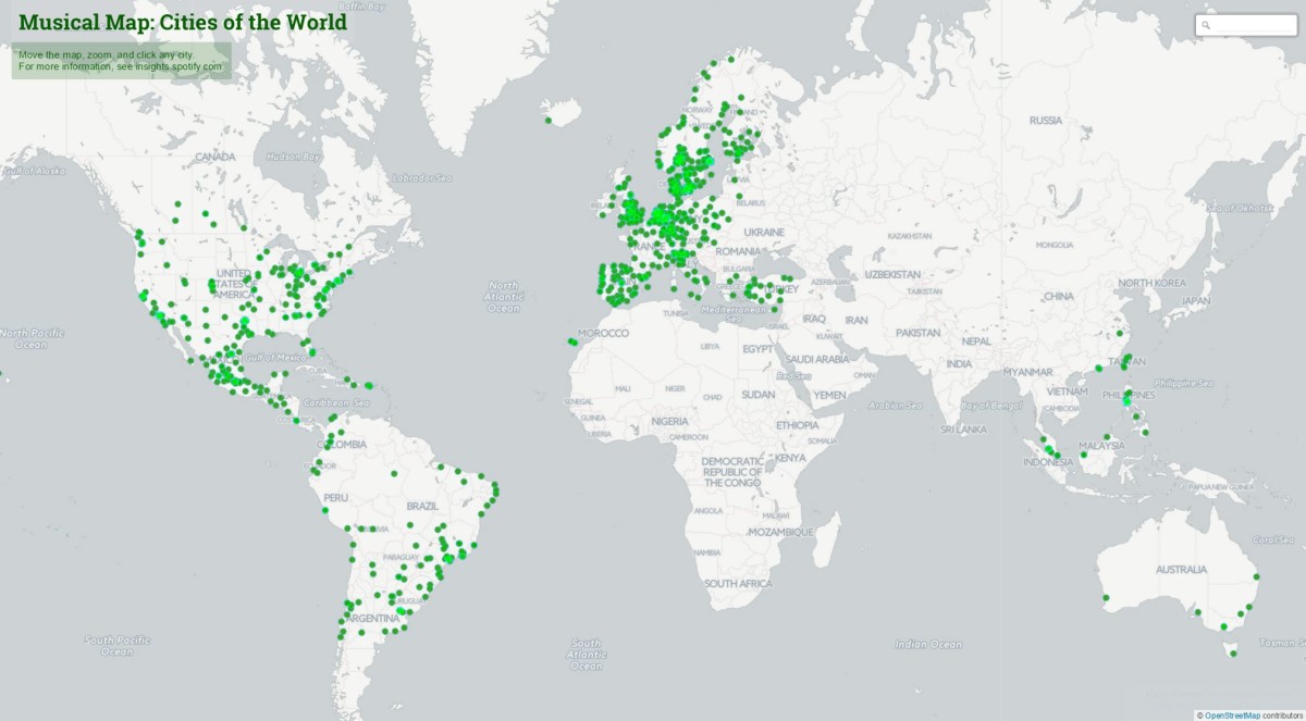 Spotify’s Music Map lets you listen to local tastes from around the world