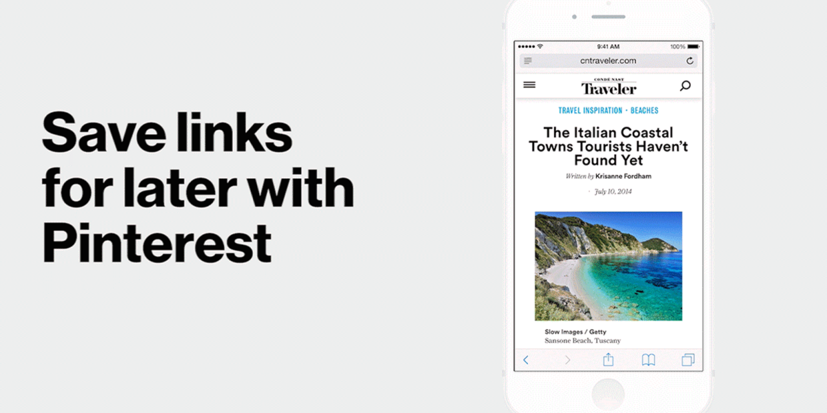Pinterest on iPhone now has a simple-to-use Pin button
