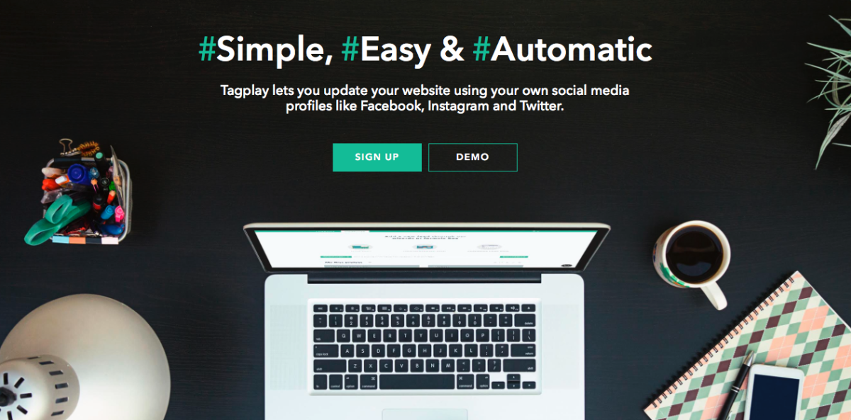 Tagplay lets you manage website content using social media and hashtags